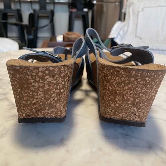 Marina Luna Light Blue Wedge Sandals - Picture 7 of 8